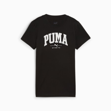 PUMA SQUAD T-shirt met print voor dames, PUMA Black, small