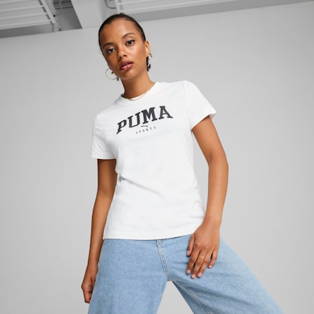 T-shirt à imprimés PUMA SQUAD Femme, PUMA White, small