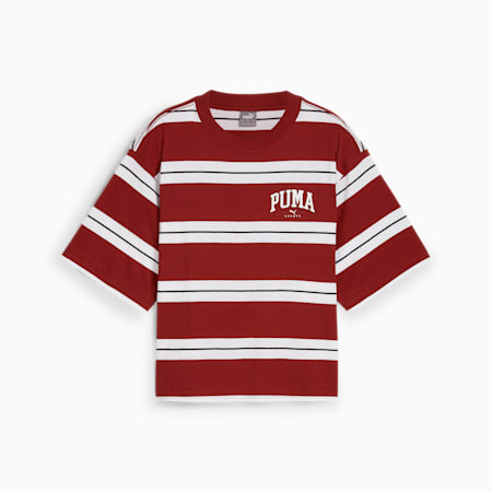 PUMA SQUAD Striped Tee Women, Intense Red, small-IDN