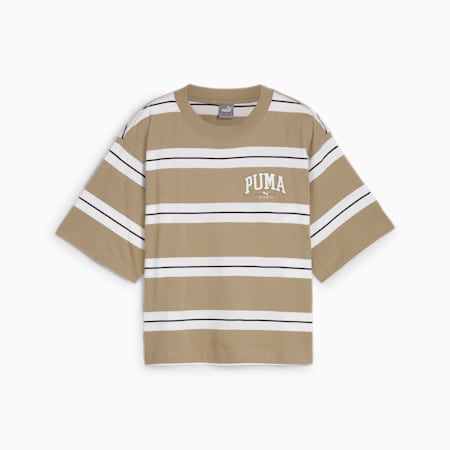 PUMA SQUAD Women's Striped Tee, Oak Branch, small-NZL