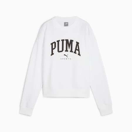 Sudadera de cuello redondo PUMA SQUAD Full-Length para mujer, PUMA White, small