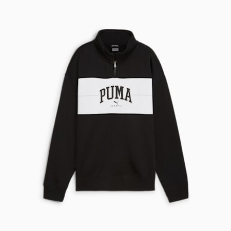 PUMA SQUAD hoodie met kwartrits voor dames, PUMA Black, small