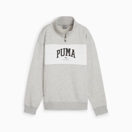 PUMA SQUAD hoodie met kwartrits voor dames, Light Gray Heather, small
