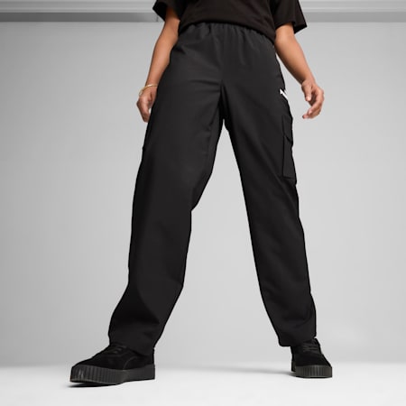 PUMA POWER Woven Cargo Pants Women, PUMA Black, small