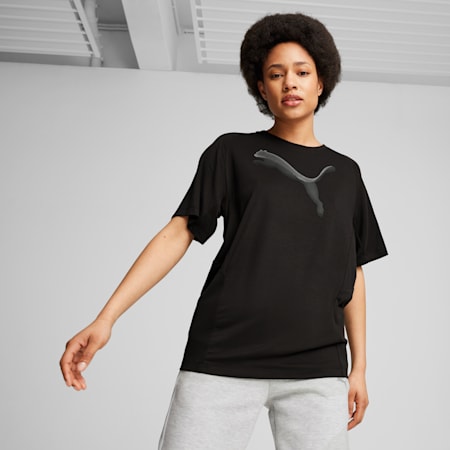 EVOSTRIPE Women's Tee, PUMA Black, small-AUS