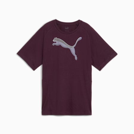 EVOSTRIPE T-shirt voor dames, Midnight Plum, small