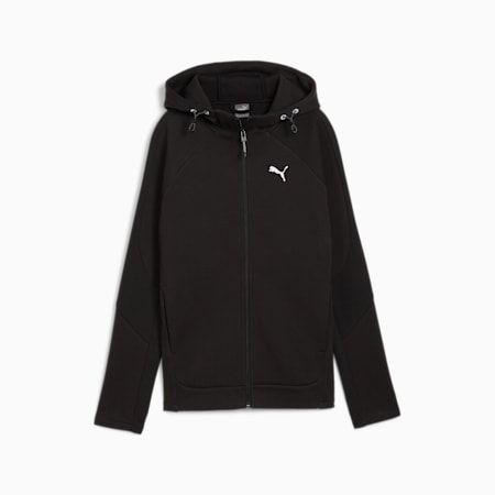 EVOSTRIPE Full-Zip Hoodie Women, PUMA Black, small-NZL