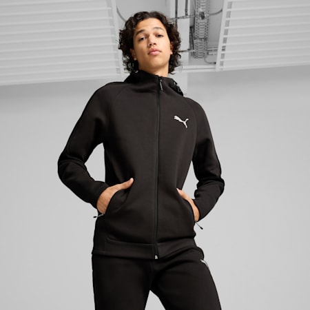 EVOSTRIPE hoodie met rits voor heren, PUMA Black, small