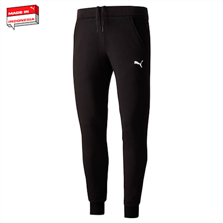 Essentials French Terry Closed Men's Sweatpants, PUMA Black, small-IDN