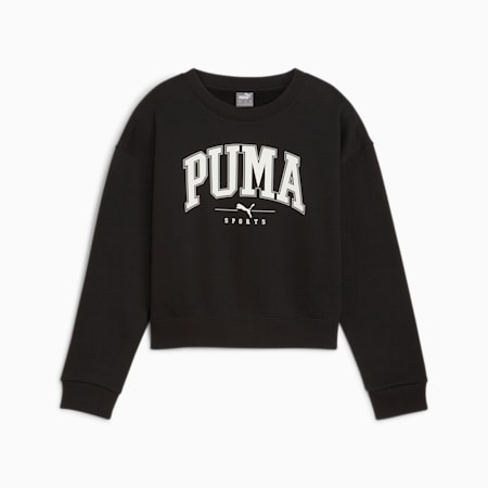 PUMA SQUAD Crew Sweat - Girls 8-16 years, PUMA Black, small-NZL