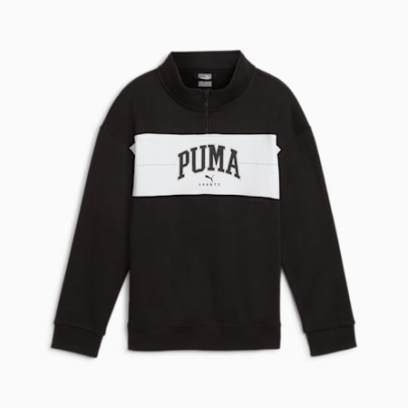 Sudadera PUMA SQUAD con media cremallera juvenil, PUMA Black, small