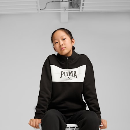 PUMA SQUAD halve rits voor jongeren, PUMA Black, small