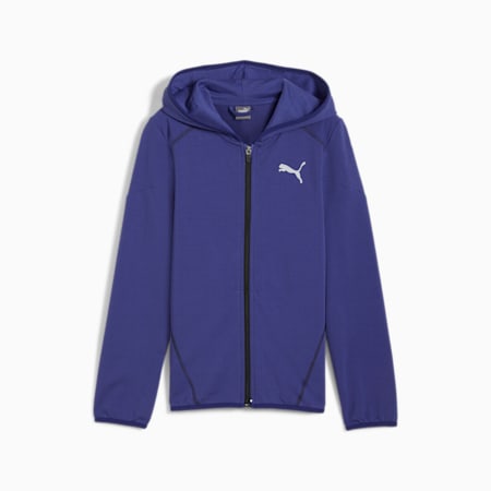 Felpa con cappuccio e zip integrale ACTIVE SPORTS per ragazzi, Lapis Lazuli, small