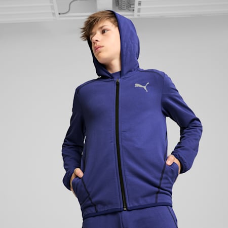 ACTIVE SPORTS Full-Zip Hoodie Youth, Lapis Lazuli, small