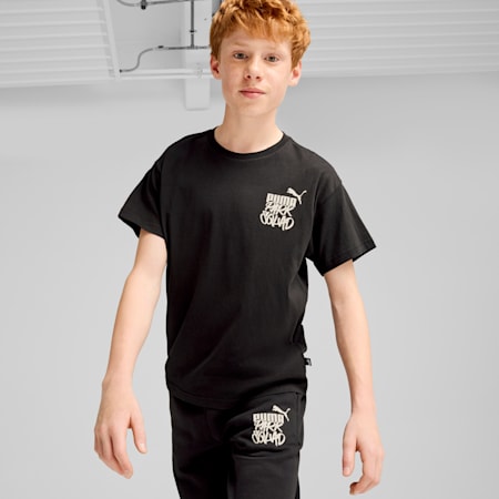 ESS+ MID 90s Graphic Tee Youth, PUMA Black, small