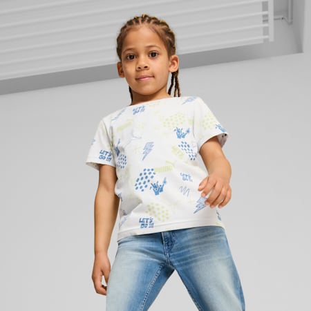 ESS+ PUMA Tee - Kids 4-8 years, Silver Mist, small-AUS