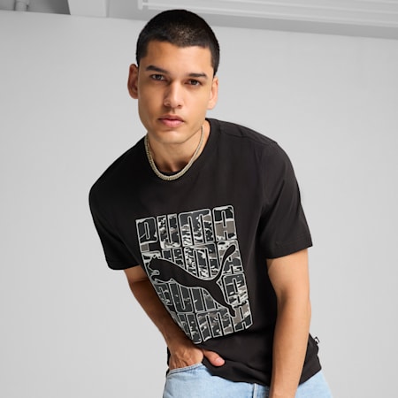 GRAPHICS Camo Tee Men, PUMA Black, small