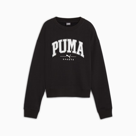 PUMA SQUAD Women's Crewneck Sweatshirt, PUMA Black, small-AUS