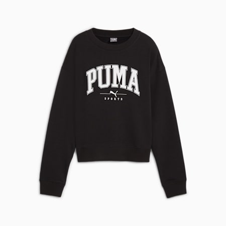 PUMA SQUAD Women's Crewneck Sweatshirt, PUMA Black, small-AUS