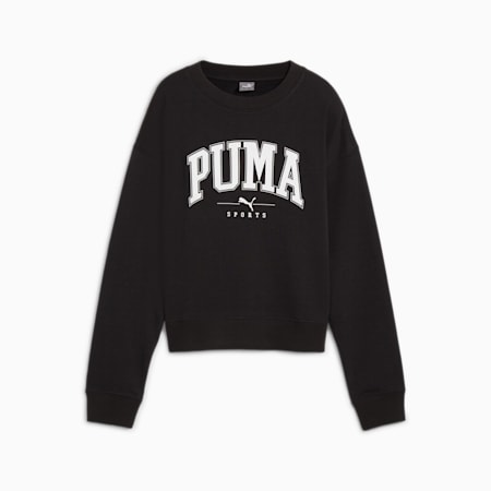 PUMA SQUAD Women's Crewneck Sweatshirt, PUMA Black, small-NZL