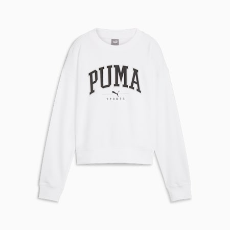 PUMA SQUAD Women's Crewneck Sweatshirt, PUMA White, small-AUS