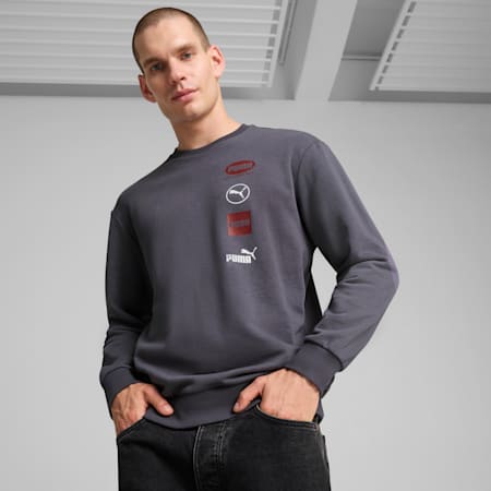 PUMA POWER Graphic Sweatshirt Herren, Galactic Gray, small