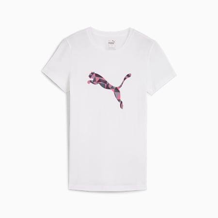 GRAPHICS Cat T-shirt voor dames, PUMA White, small