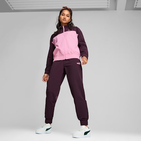 Woven Tracksuit Women, Midnight Plum, small