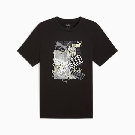 GRAPHICS Photoprint T-shirt voor heren, PUMA Black, small