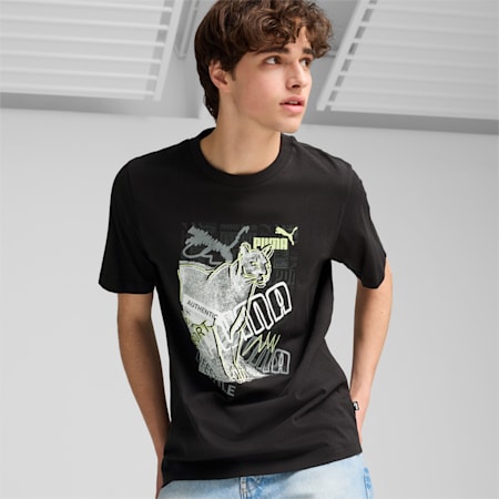 GRAPHICS Photoprint T-shirt voor heren, PUMA Black, small