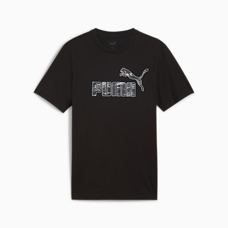 Camiseta estampada ESS+ CAMO para hombre, PUMA Black, small