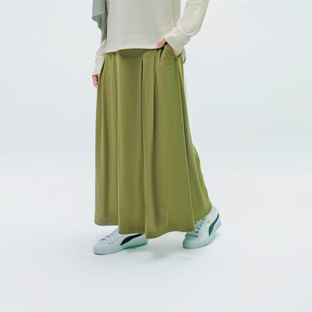 PUMA Pleated Midi Skirt, Olive Green, small-SEA