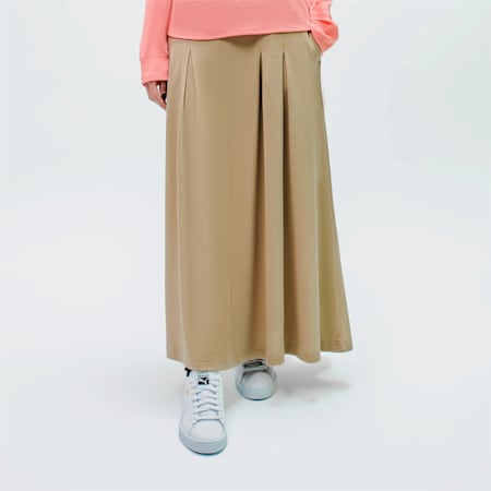 PUMA Pleated Midi Skirt, Prairie Tan, small-IDN
