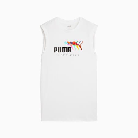 ESS+ LOVE WINS T-shirt voor heren, PUMA White, small