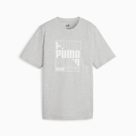 PUMA Logo Men's T-Shirt, Light Gray Heather, small-SEA
