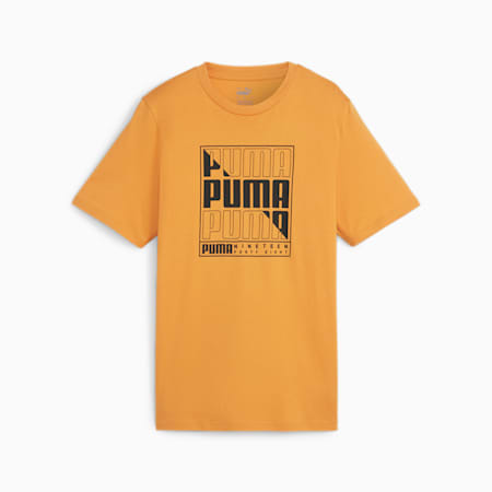 PUMA Logo Men's T-Shirt, Ginger Tea, small-SEA