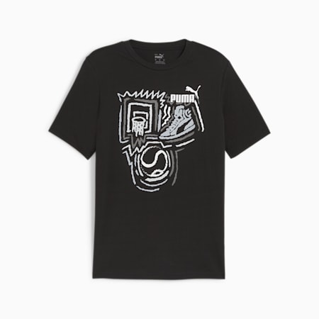 PUMA Logo Baskeball Sneaker Men's T-Shirt, PUMA Black, small-SEA