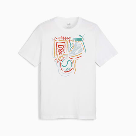 PUMA Logo Baskeball Sneaker Men's T-Shirt, PUMA White, small-PHL
