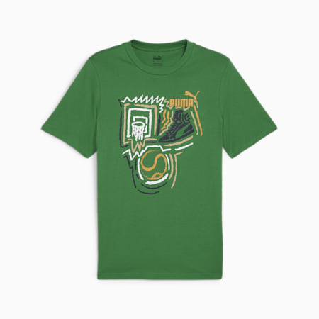 PUMA Logo Baskeball Sneaker Men's T-Shirt, Archive Green, small-SEA
