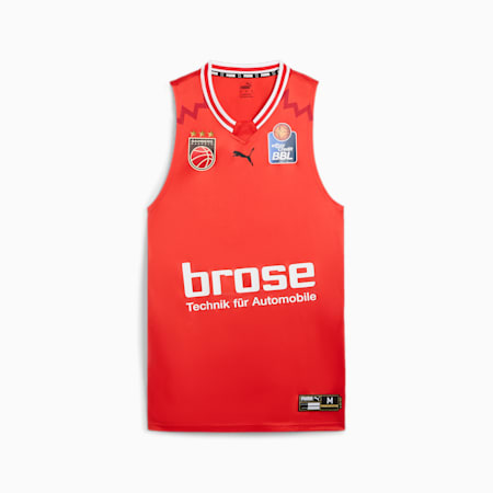 Bamberg Men's Game Basketball Jersey II, PUMA Red, small