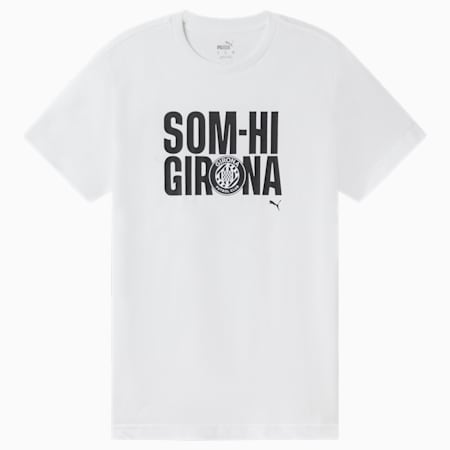 Girona FC T-shirt voor heren, PUMA White-PUMA Black, small