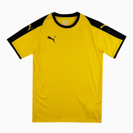 Liga Junior Football Jersey, Cyber Yellow-Puma Black, small-IND