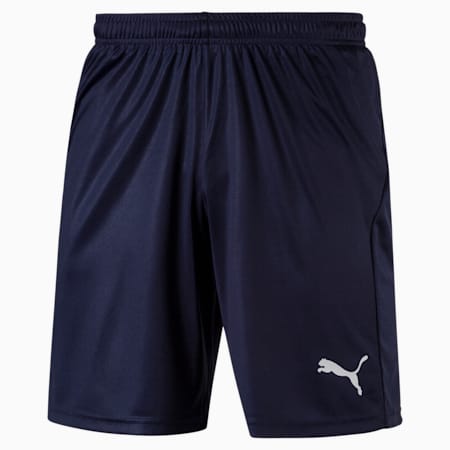 Football Men's LIGA Core Shorts, Peacoat-Puma White, small-SEA