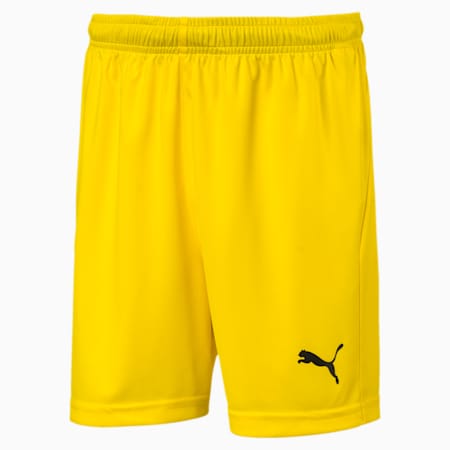 Football Kids' LIGA Core Shorts, Cyber Yellow-Puma Black, small