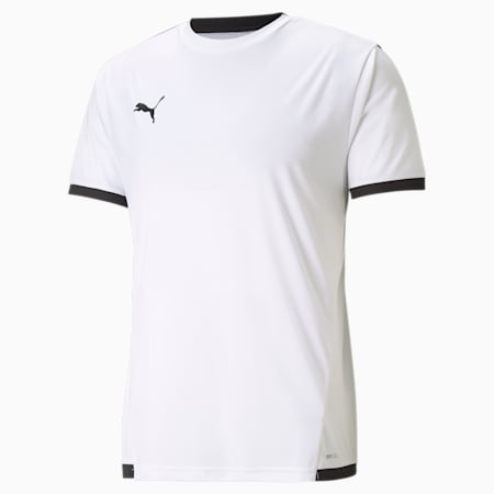Camiseta de fútbol teamLIGA para hombre, Puma White-Puma Black, small