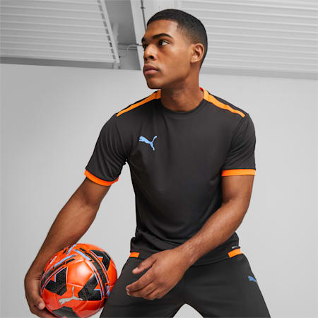 teamLIGA Football Jersey Men, PUMA Black-Ultra Orange, small-DFA