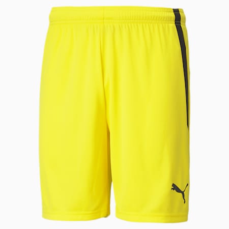 teamLIGA Men's Football Shorts, Cyber Yellow-Puma Black, small-THA