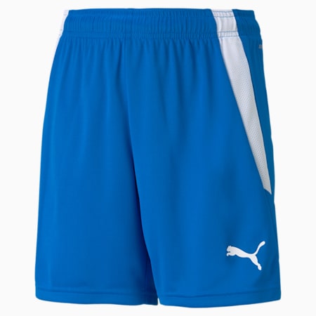 teamLIGA Youth Football Shorts, Electric Blue Lemonade-Puma White, small