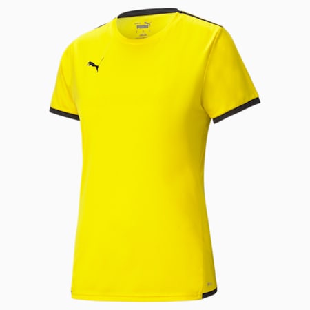 Camiseta de fútbol para mujer teamLIGA, Cyber Yellow-Puma Black, small