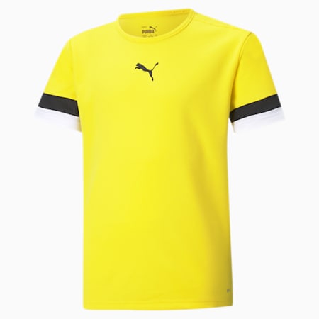เสื้อฟุตบอลเด็กโต teamRISE, Cyber Yellow-Puma Black-Puma White